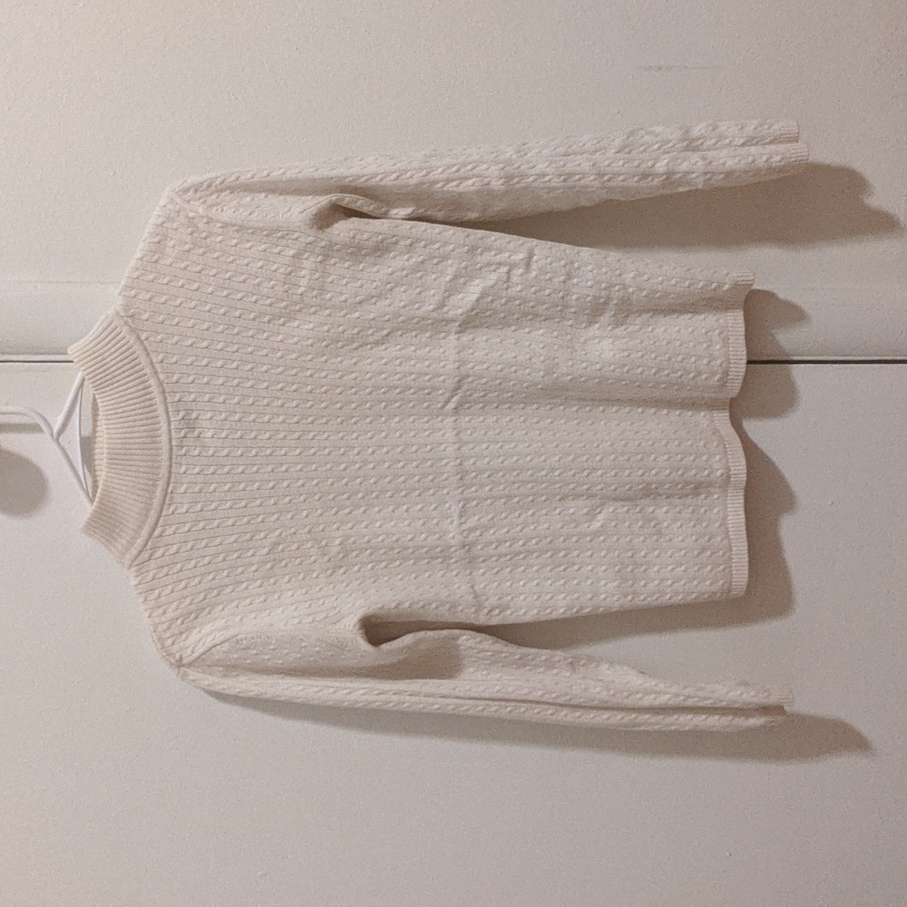 White mock neck sweater